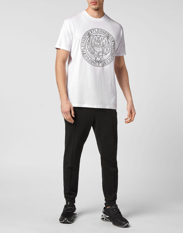 Plein Sport T-shirt Round Neck SS Tiger White / Black