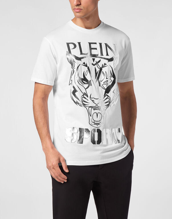 Plein Sport T-shirt Round Neck SS Tiger White/silver