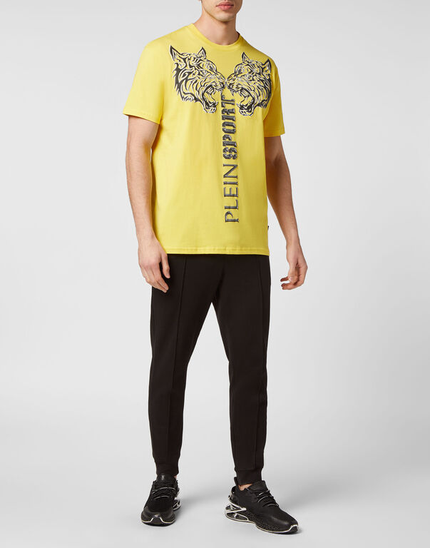 Plein Sport T-shirt Round Neck SS Tiger Yellow Fluo