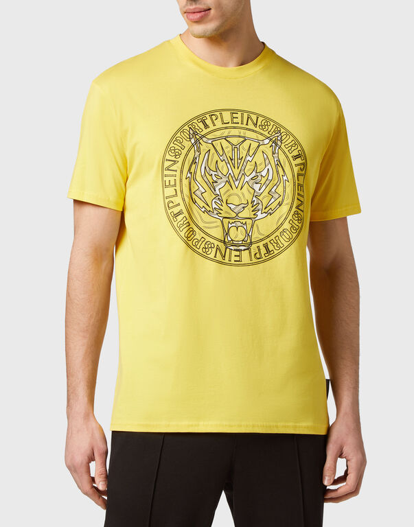 Plein Sport T-shirt Round Neck SS Tiger Yellow Fluo/Black