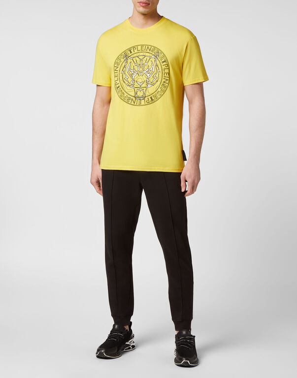 Plein Sport T-shirt Round Neck SS Tiger Yellow Fluo/Black