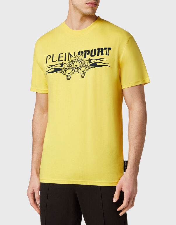 Plein Sport T-shirt Round Neck SS Tiger Yellow Fluo/Black
