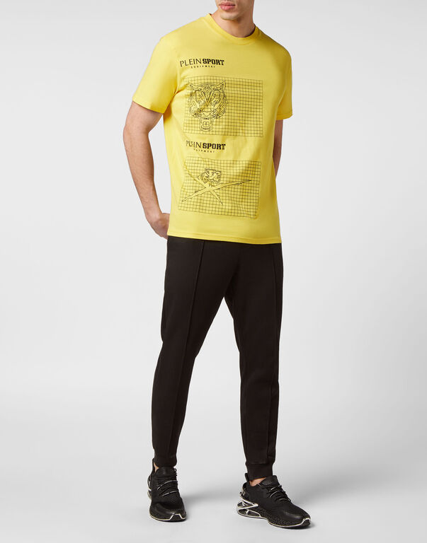 Plein Sport T-shirt Round Neck SS Tiger Yellow Fluo/Black