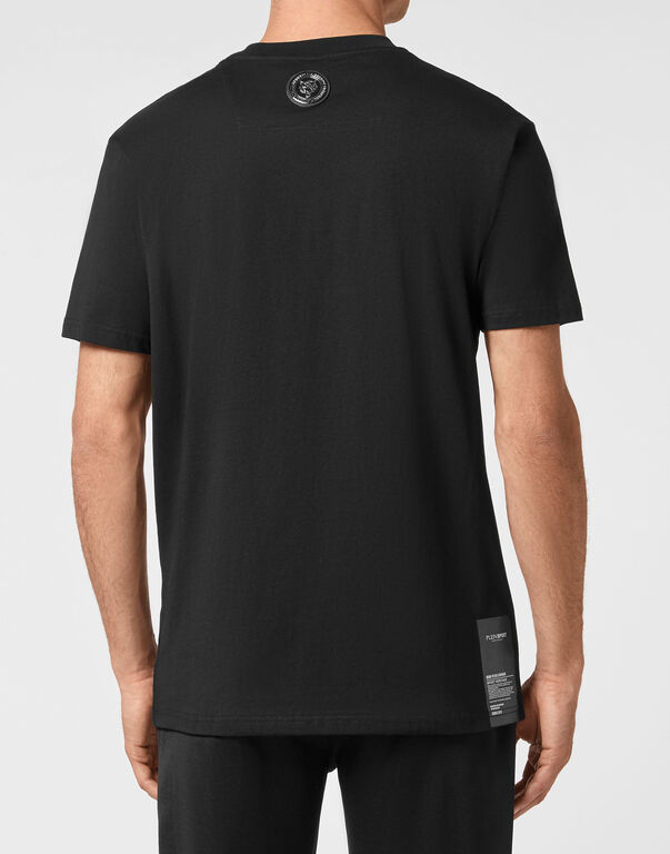 Plein Sport T-shirt Round Neck Stencil Tiger Street Fighter Black / White