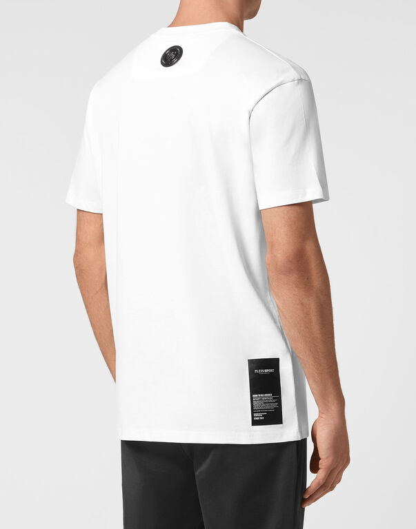 Plein Sport T-shirt Round Neck Stencil Tiger Street Fighter White / Black