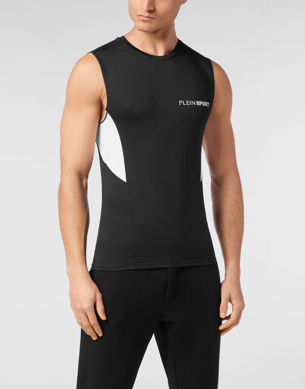 Plein Sport Technical Jersey T-shirt Sleeveless Black
