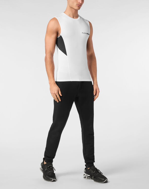 Plein Sport Technical Jersey T-shirt Sleeveless White