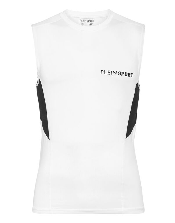 plein sport Technical Jersey T-shirt Sleeveless white