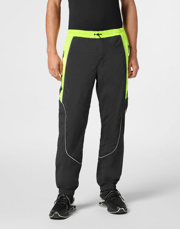 Plein Sport Technical Loose Fit Jogging Pants Scratch Black/yellow Fluo