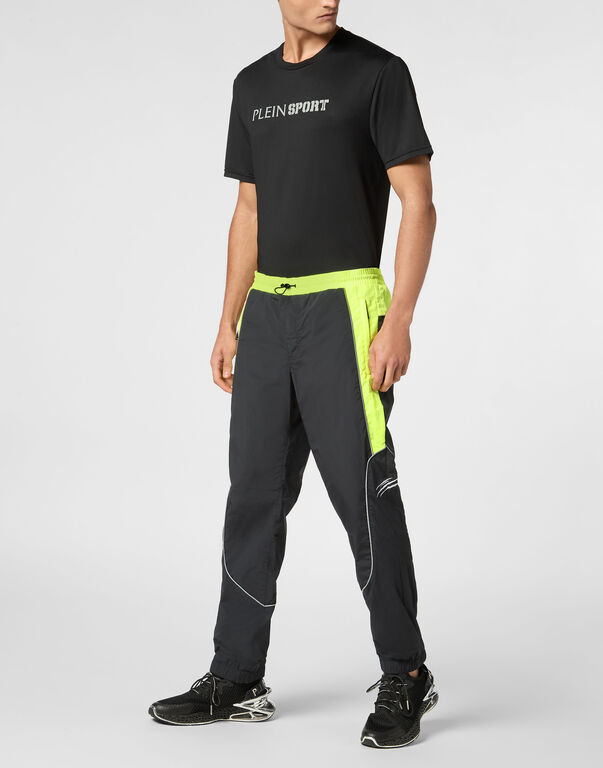 Plein Sport Technical Loose Fit Jogging Pants Scratch Black/yellow Fluo