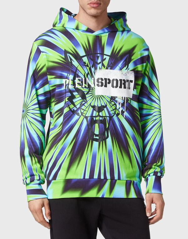 Plein Sport Tie-Dye Hoodie Sweatshirt Tiger Multicolor