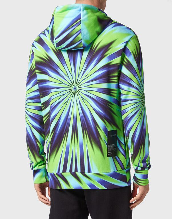 Plein Sport Tie-Dye Hoodie Sweatshirt Tiger Multicolor
