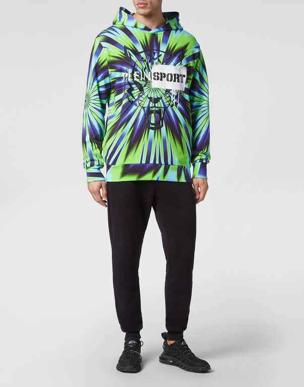 Plein Sport Tie-Dye Hoodie Sweatshirt Tiger Multicolor