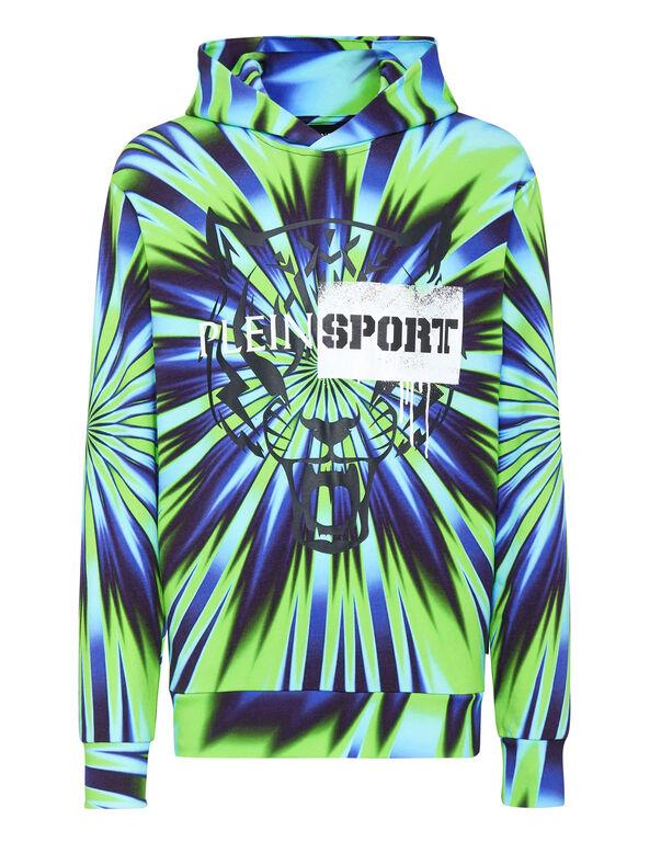 plein sport Tie-Dye Hoodie Sweatshirt Tiger multicolor