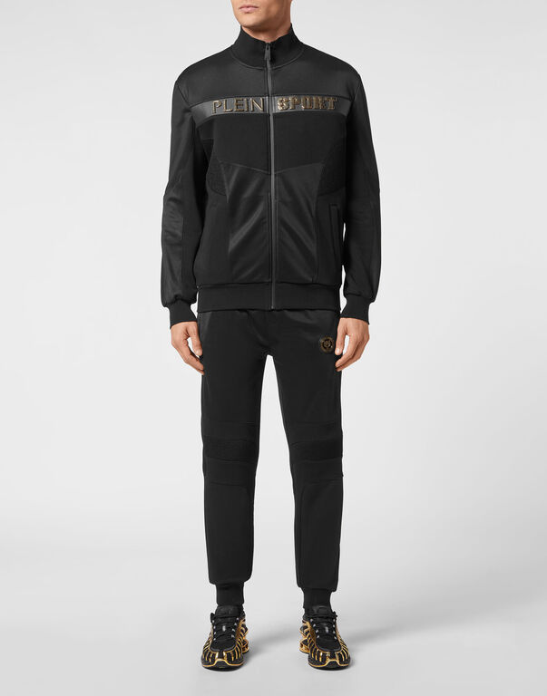 Plein Sport Tracksuit: Zip-up Jacket + Jogging Pants Statement Black / Gold