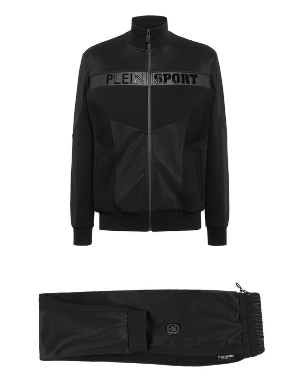 plein sport Tracksuit: Zip-up Jacket + jogging pants Statement black / black