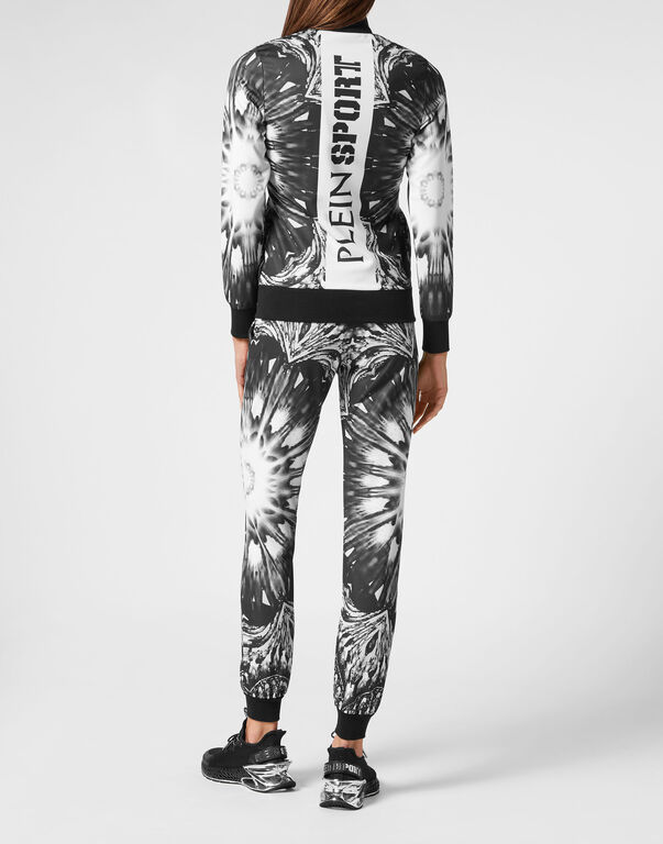 Plein Sport Triacetate Jogging Tracksuit: Top/Trousers Optical Flower Black