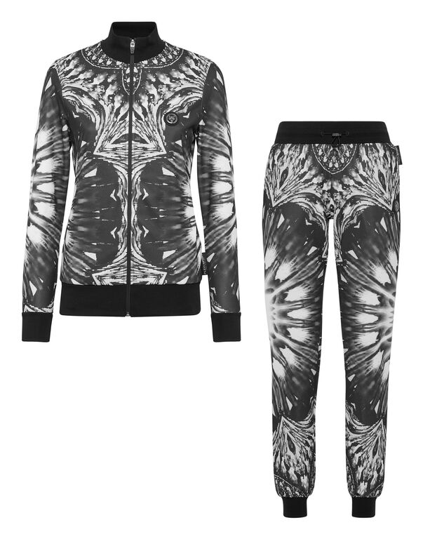 plein sport Triacetate Jogging Tracksuit: Top/Trousers Optical Flower black