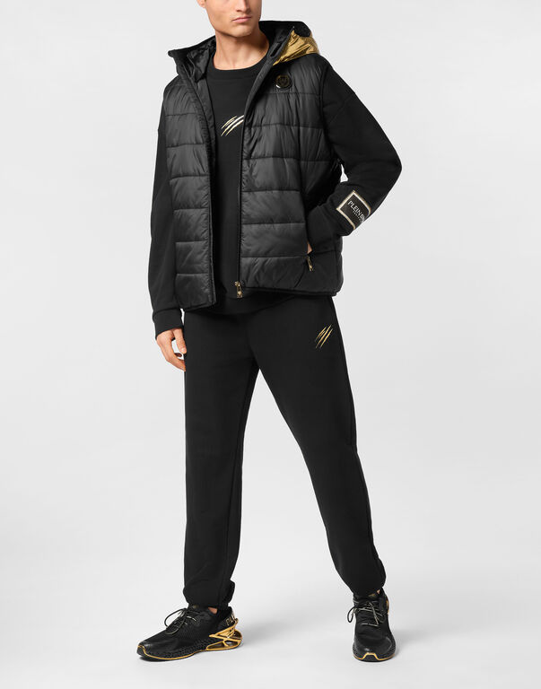 Plein Sport Vest Hoodie Laminated Scratch Black/light Gold