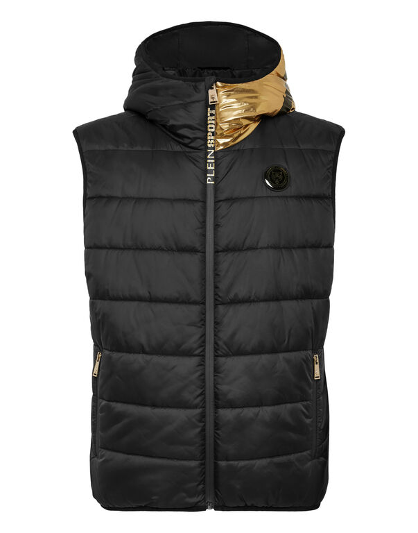 plein sport Vest Hoodie Laminated Scratch black/light gold