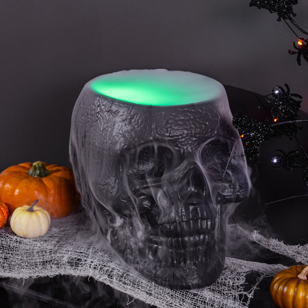 Plow & Hearth 11" Skull Shaped Planter And Halloween Candy Holder