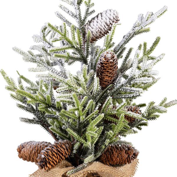 Plow & Hearth 17.5" Indoor/Outdoor Artificial Winter Artificial Tree In Burlap Sack