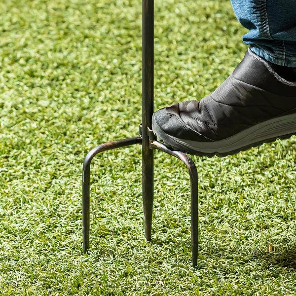 Plow & Hearth 2-in-1 Sunflower Metal Birdbath And Feeder With Mounting Attachment And Stake 48"H