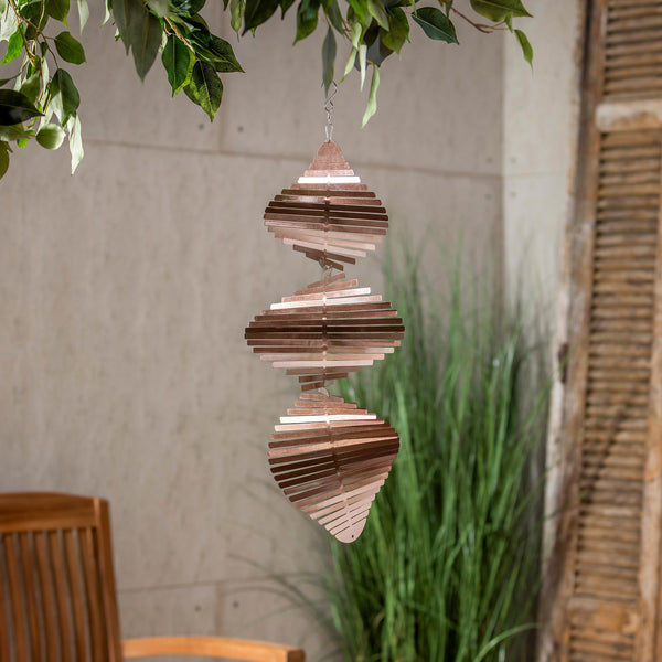 plow & hearth 20" Copper Stainless Steel Illusion Wind Spinner