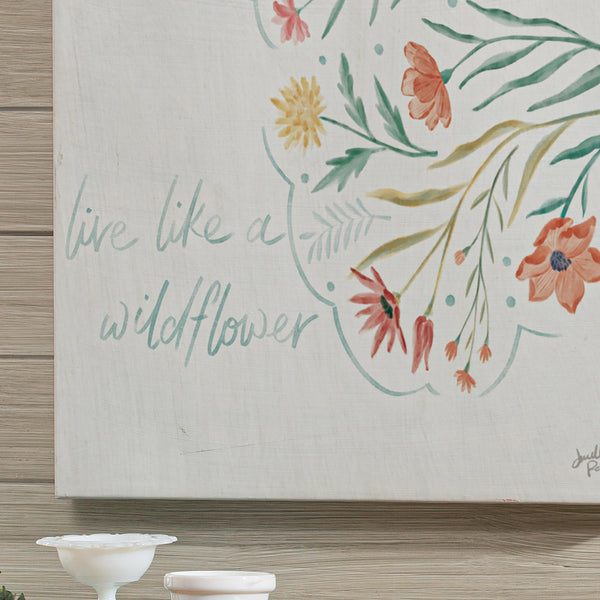 Plow & Hearth 24x36 Life Like A Wildflower & Be Wild & Free Set Of 2