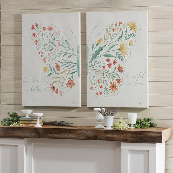 plow & hearth 24x36 Life Like a Wildflower & Be Wild & Free Set of 2