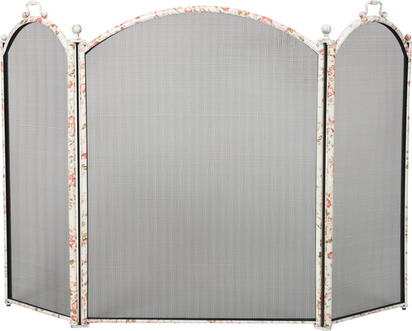 plow & hearth 3 Fold Arched Fireplace Screen Floral Design