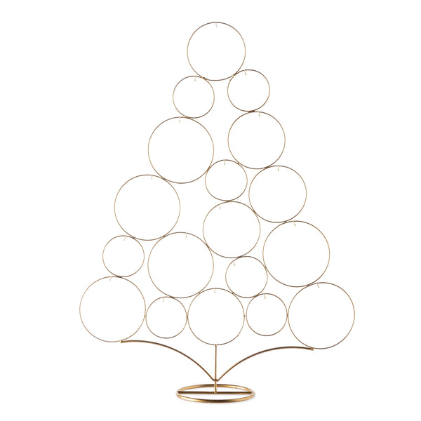 Plow & Hearth 32" Gold Metal Tabletop Christmas Tree Ornament Holder