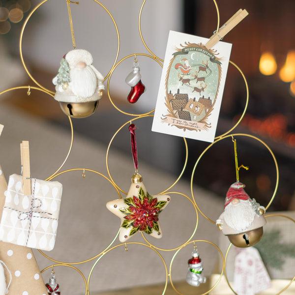 Plow & Hearth 32" Gold Metal Tabletop Christmas Tree Ornament Holder