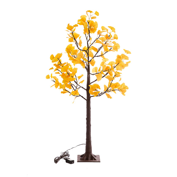 Plow & Hearth 4'H Indoor/Outdoor Electric Lighted Yellow Gingko Tree