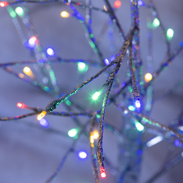 Plow & Hearth 4'H Indoor/Outdoor Silver Metallic Tree With 112 Lights