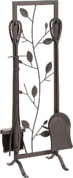 plow & hearth 5 Piece Fireplace Tool Set Floral Design