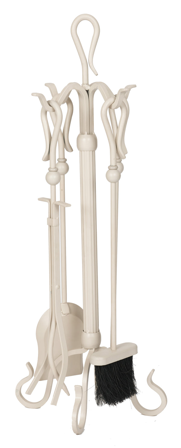 plow & hearth 5 Piece Fireplace Tool Set White Design