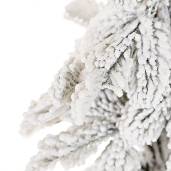 Plow & Hearth 6' Monte Rosa Flocked Alpine Fir Christmas Tree With 150 Warm White LEDs