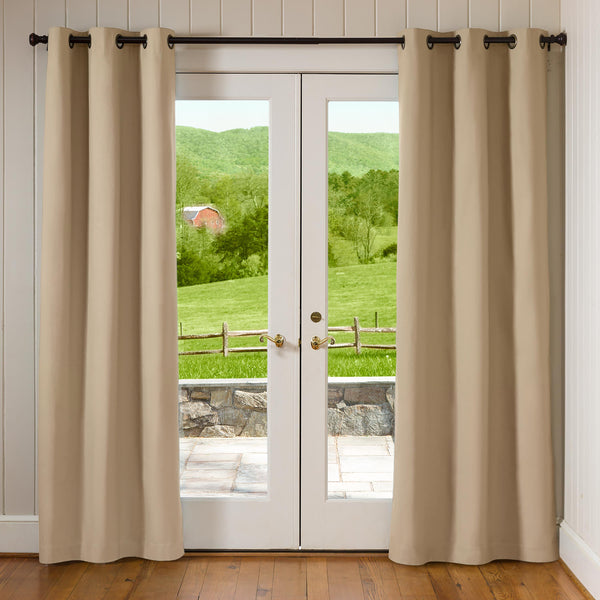 Plow & Hearth 63"L Thermalogic Energy Efficient Insulated Solid Grommet-Top Curtain Pair