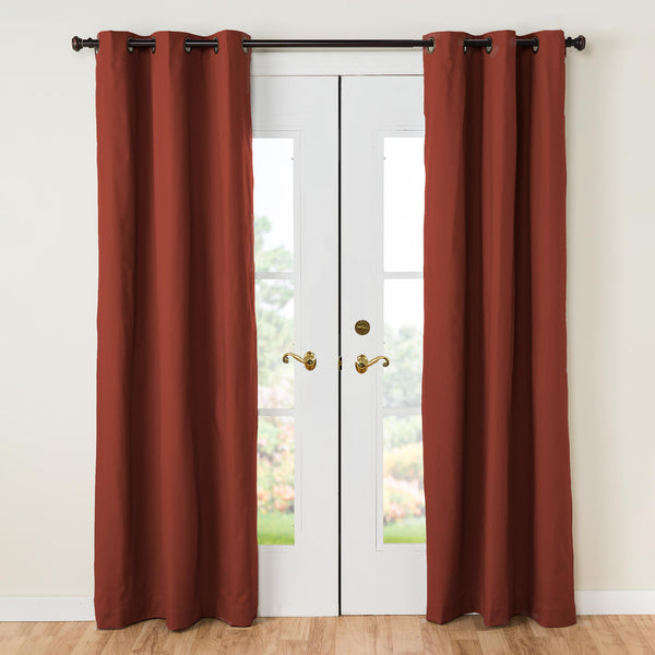 plow & hearth 63"L Thermalogic Energy Efficient Insulated Solid Grommet-Top Curtain Pair