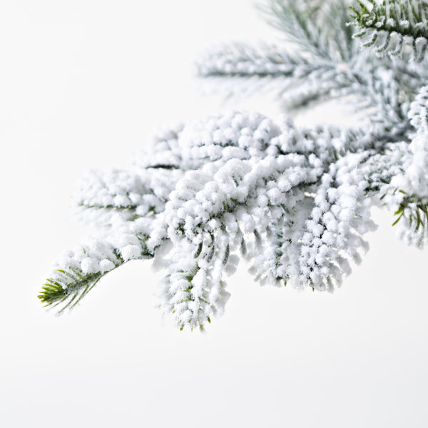 Plow & Hearth 7' Monte Rosa Flocked Alpine Fir Christmas Tree With 200 Warm White LEDs