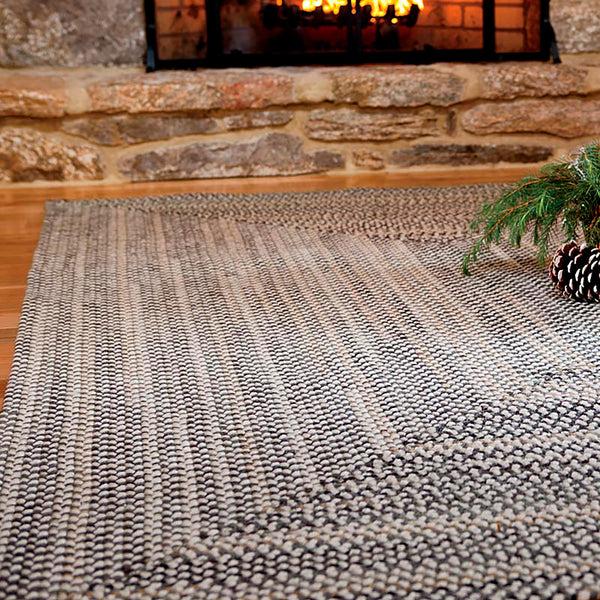plow & hearth 7' x 9' American-Made Bear Creek Rectangular Braided Wool And Nylon Blend Rug