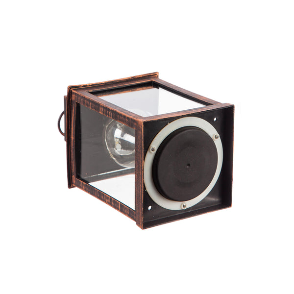 Plow & Hearth 8.5"H Battery Operated Twinkling Light Bulb Lantern Brushed Bronze; Set Of 2