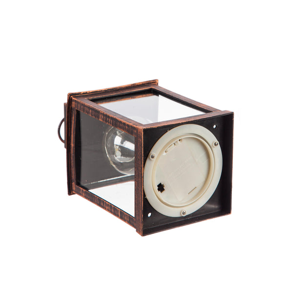 Plow & Hearth 8.5"H Battery Operated Twinkling Light Bulb Lantern Brushed Bronze; Set Of 2