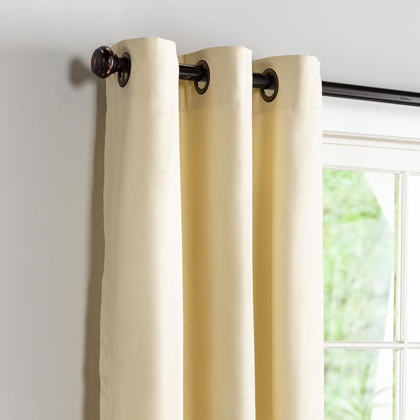 Plow & Hearth 84"L Double-Width Thermalogic Energy Efficient Insulated Solid Grommet-Top Curtain Pair