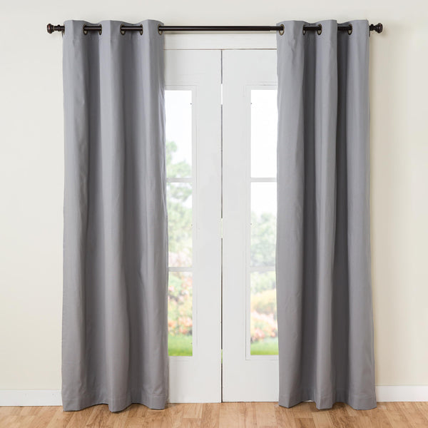 plow & hearth 84"L Thermalogic Energy Efficient Insulated Solid Grommet-Top Curtain Pair