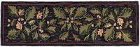 plow & hearth Acorns and Leaves Hooked Wool Rug 2.5x8'