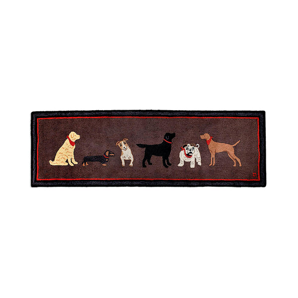 plow & hearth All Dogs Hand-Hooked Wool Hearth Runner 2'5" x 8'