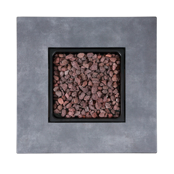 plow & hearth Allston Outdoor LP Gas Fire Pit with Concrete-Look Mantel