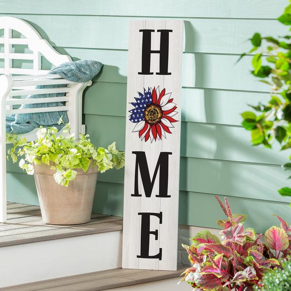 Plow & Hearth American Classic Garden Decor Porch Leaner Sunflower "HOME" 10.75" L X 46" H